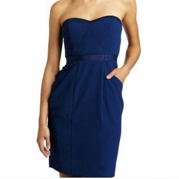 BCBGMaxAzria Dresses & Skirts - BCBG max azria navy blue strapless daphne party dress - size 0